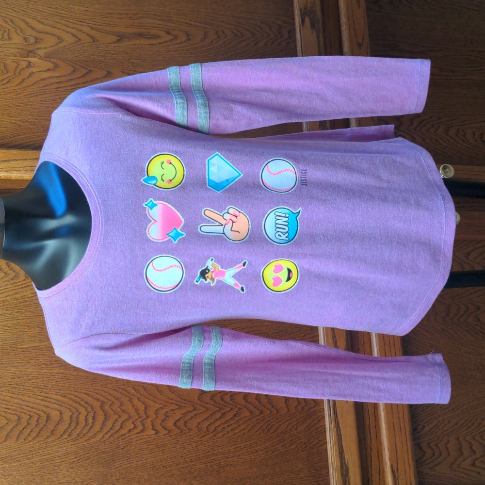 JUSTICE pink Long Sleeve T-Shirt- 12